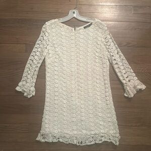 Topshop White Mini Dress Flower Crochet
